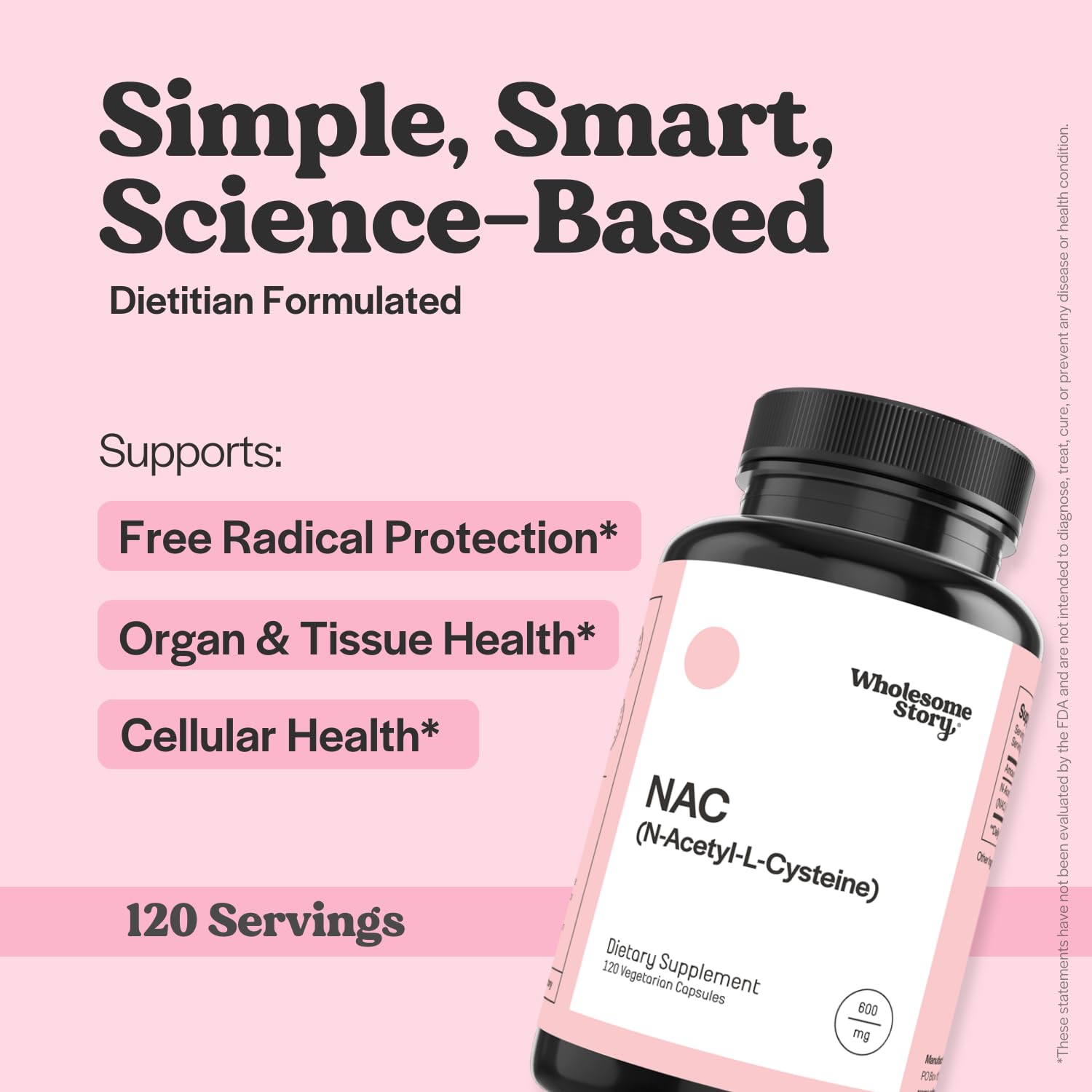 Wholesome Story NAC capsules in hand demonstrating vegan capsules for daily wellness