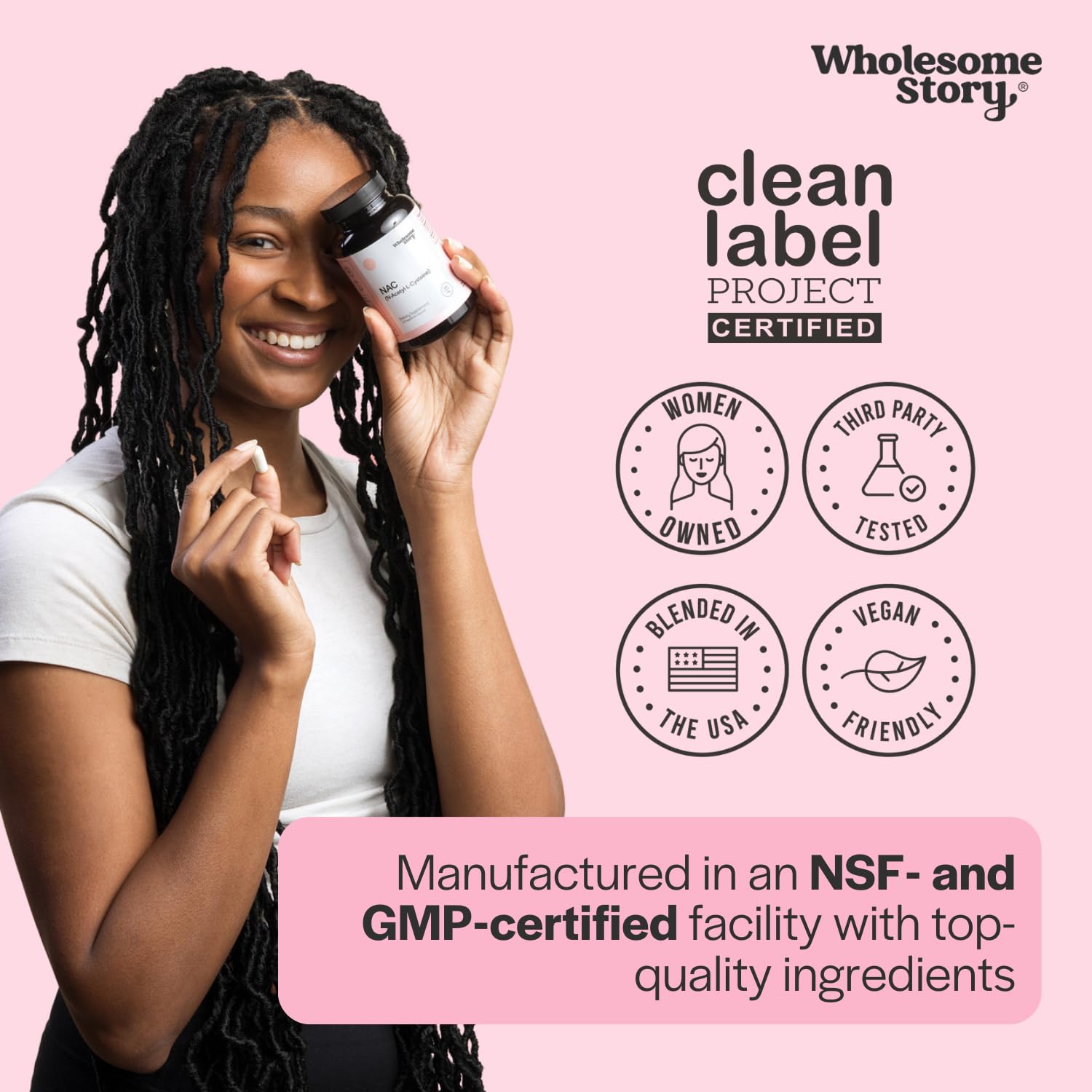 Wholesome Story NAC vegan capsules showcase clean, plant-derived ingredients for daily routines