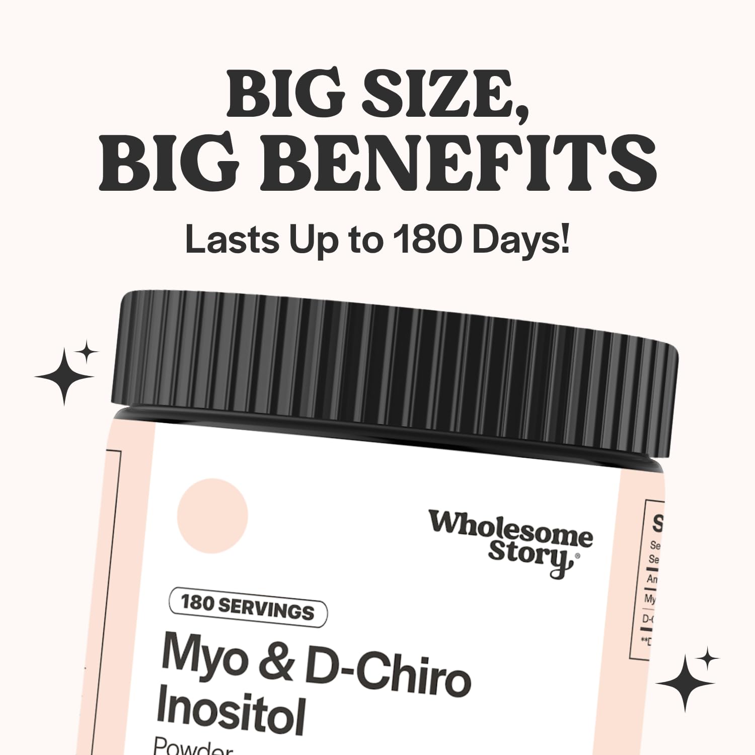 Wholesome Story Myo-Inositol & D-Chiro Inositol Powder for Women – Hormonal Balance, 40:1 Ratio, 180 Servings
