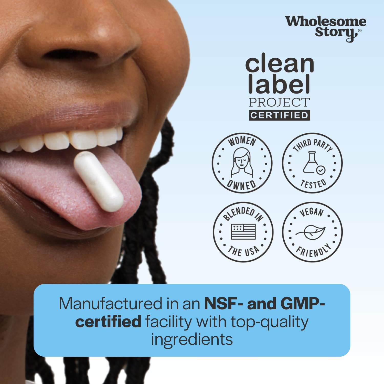 Wholesome Story vegan-friendly capsules suit plant-based lifestyles and dietary choices.