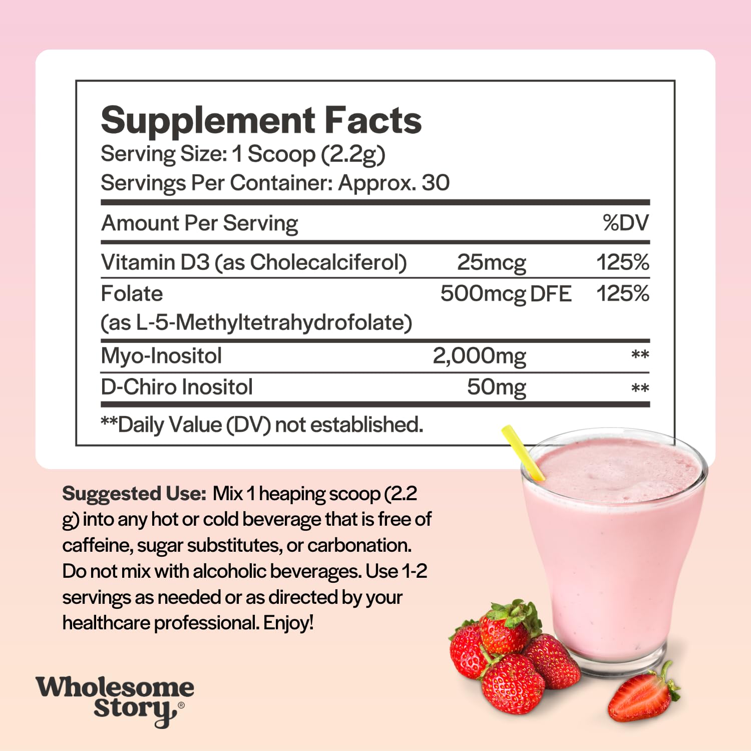 Wholesome Story Vitamin D3 bottle suggesting mood and metabolic support.