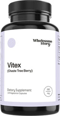 Wholesome Story Vitex bottle front highlighting herbal balance support.