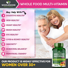 Wholesome Wellness natural vitamin label highlighting natural sources.