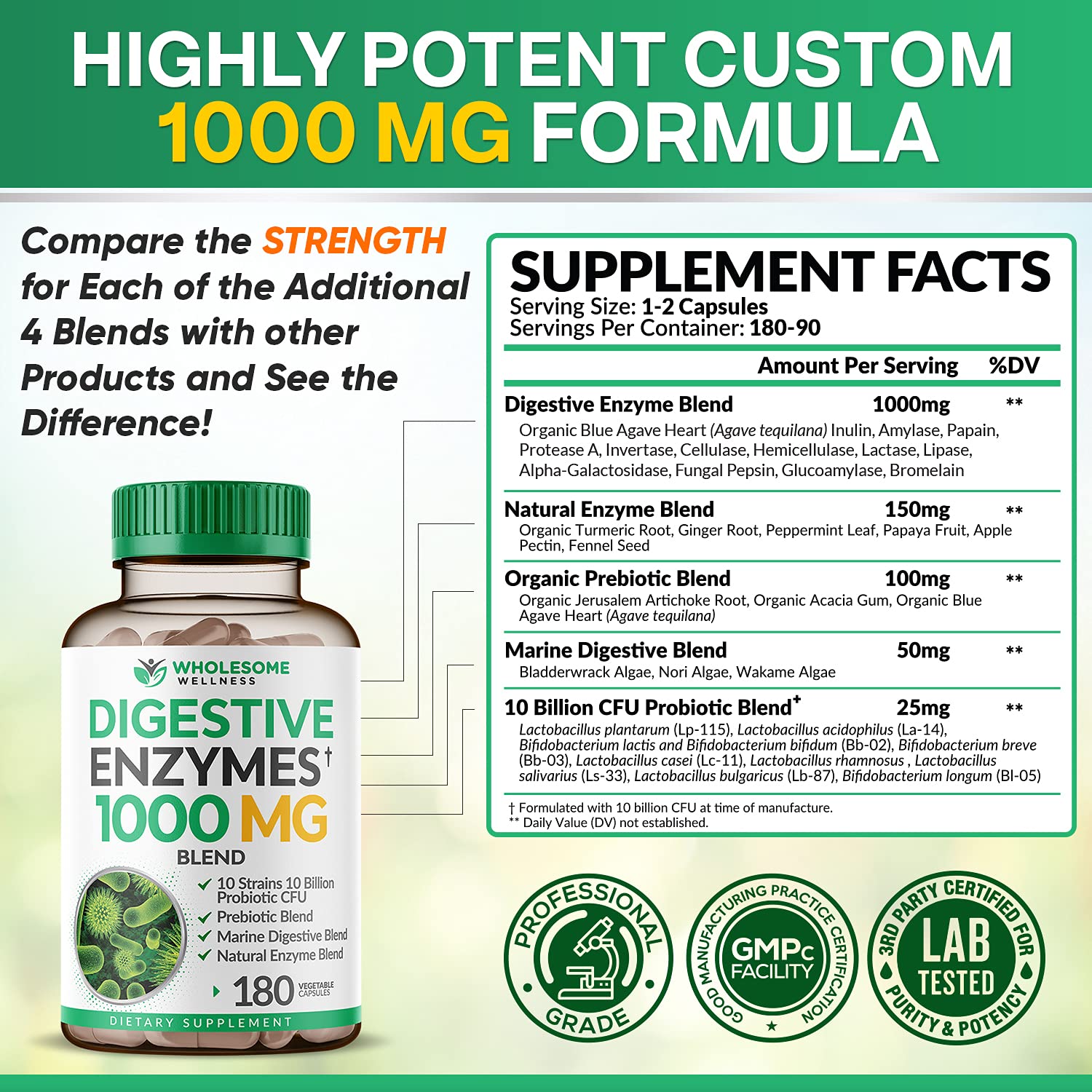Wholesome Wellness organic plant-based formula shown for vegan digestion