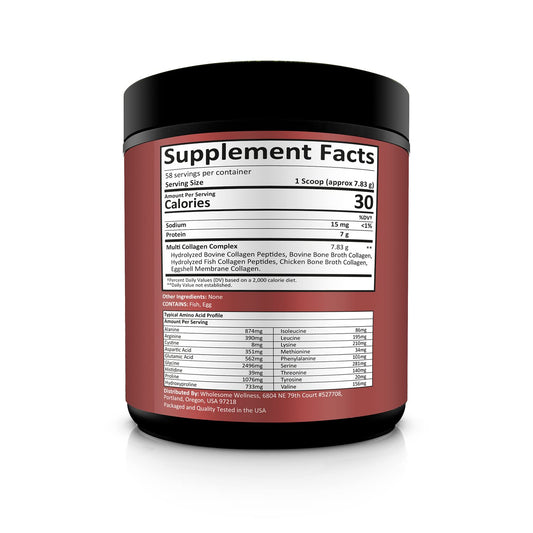 Wholesome Wellness Premium Multi Collagen scoop in shaker shows quick mixing.