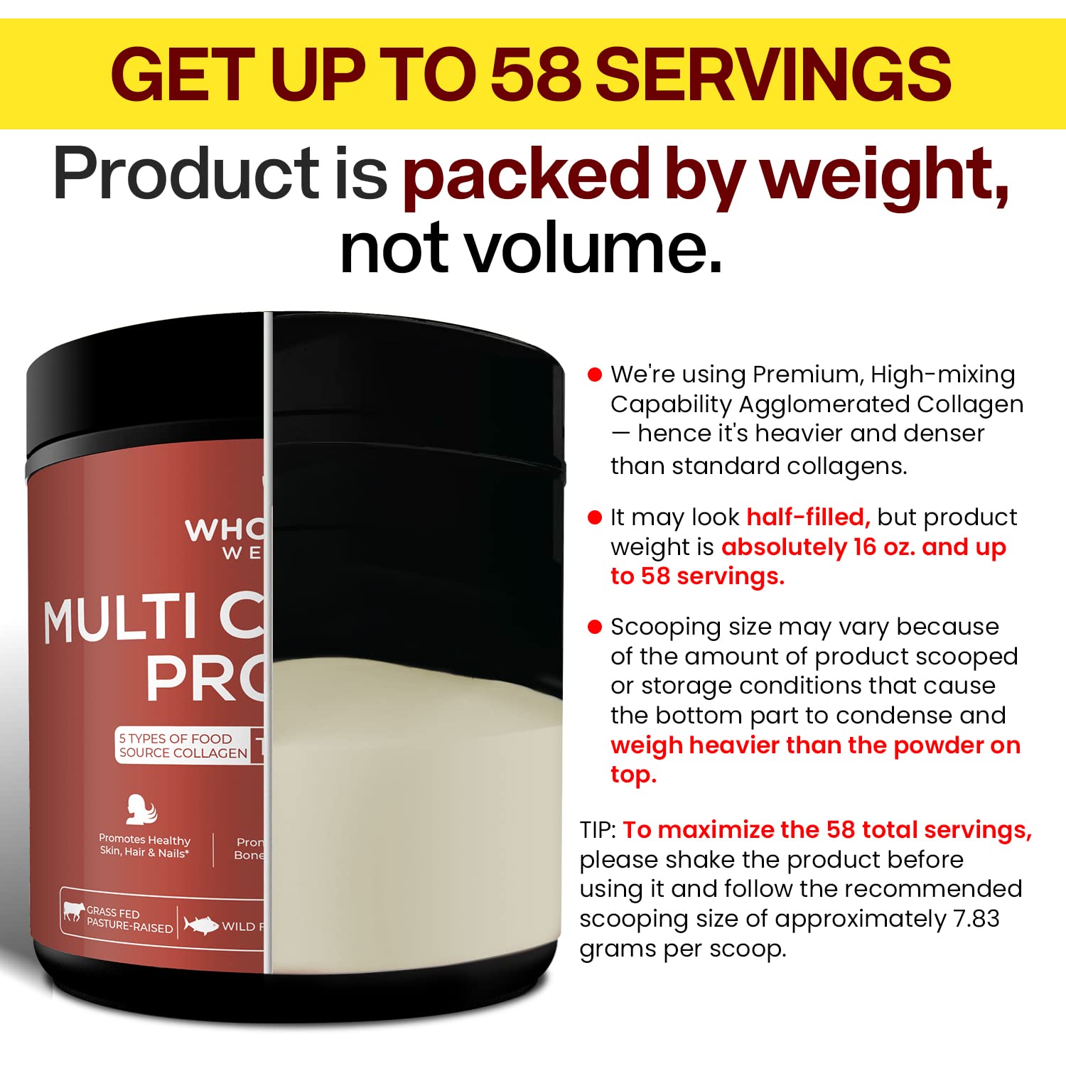 Wholesome Wellness Premium Multi Collagen skin-hair-nails image hints shine and vitality.