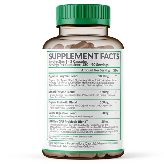 Wholesome Wellness probiotic bottle highlights 10B CFU across ten strains for gut balance