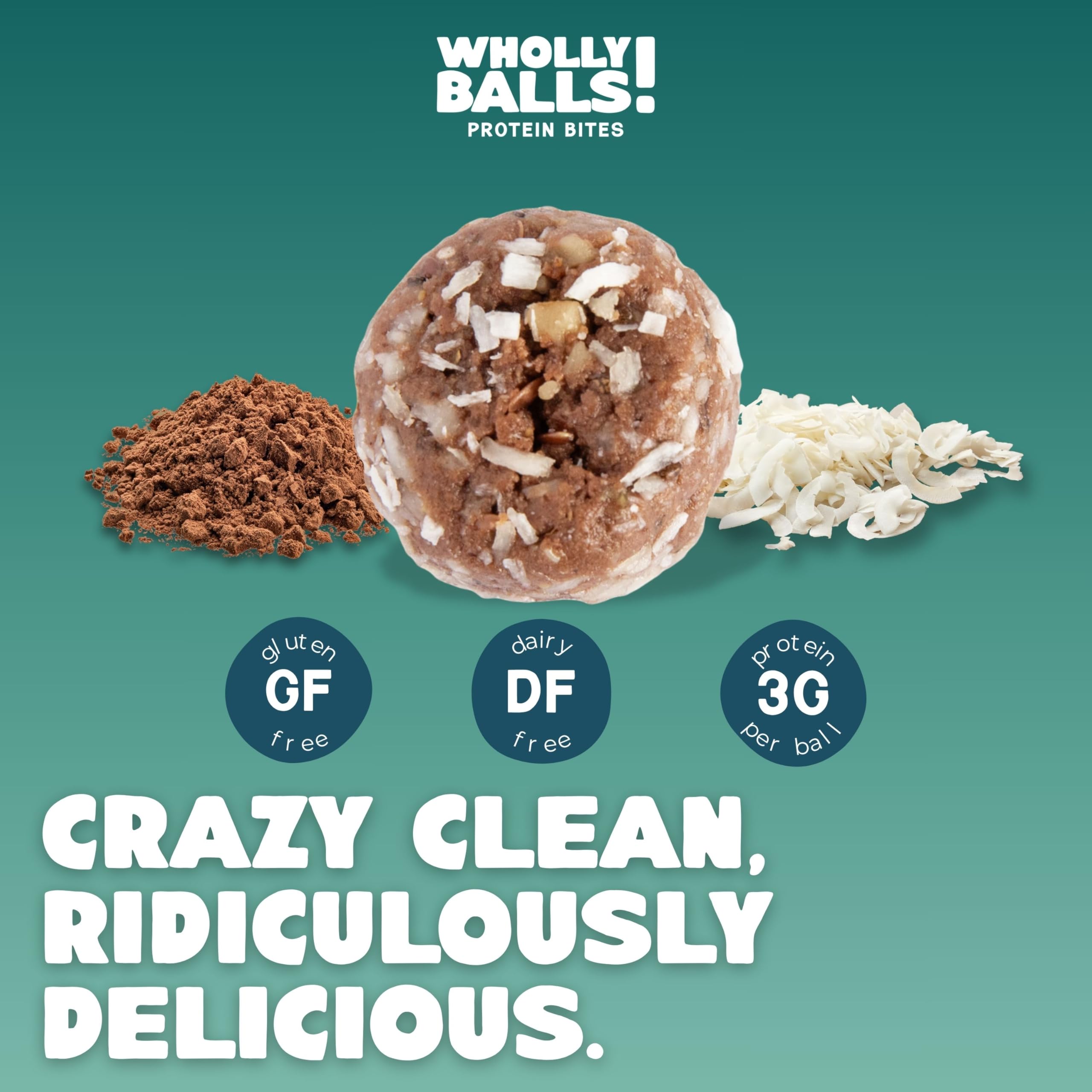 Wholly Balls Protein Bites cinnamon vanilla flavor on label
