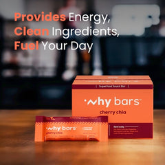 Why Bars Cherry Chia bar on-the-go pack for easy snacking during travel