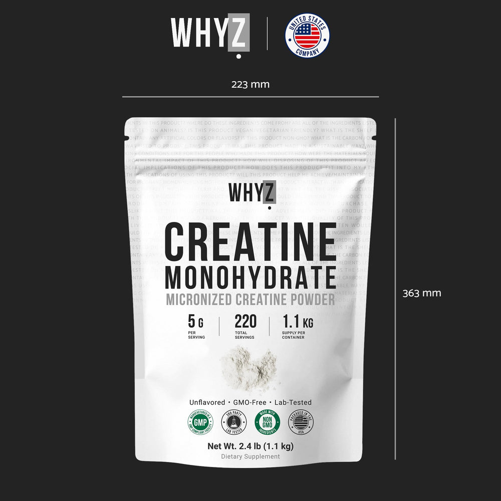 WHYZ 1100 g bulk creatine supports everyday consistency without clutter.
