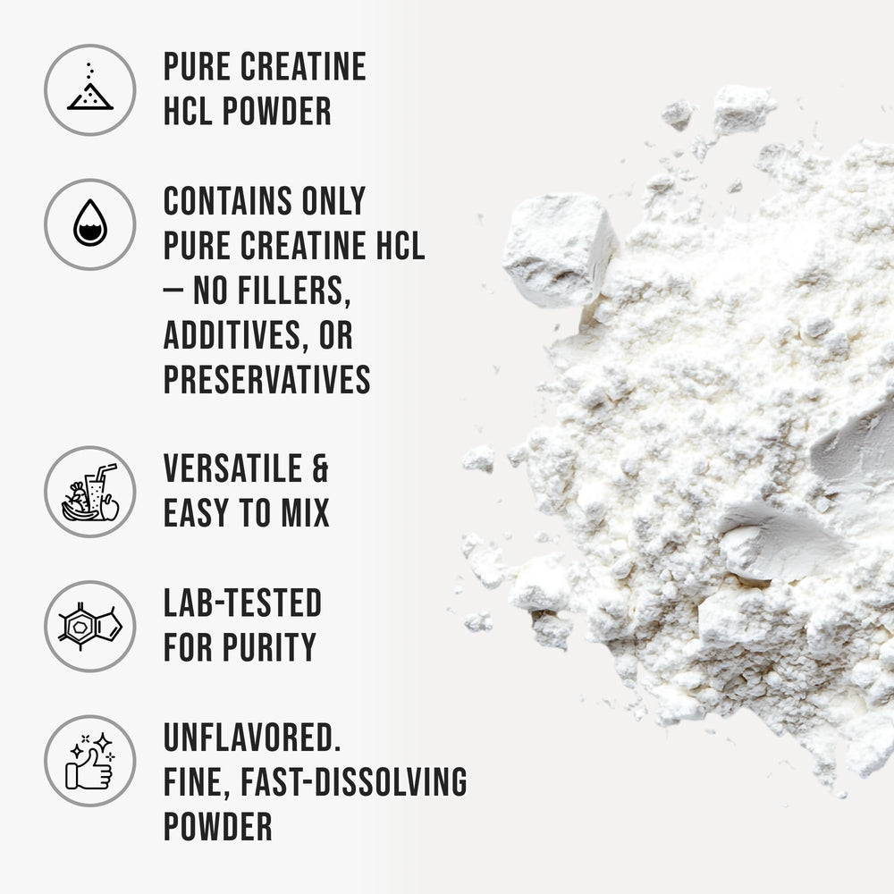 WHYZ Creatine HCl powder in a shaker mixes smoothly with flavors.