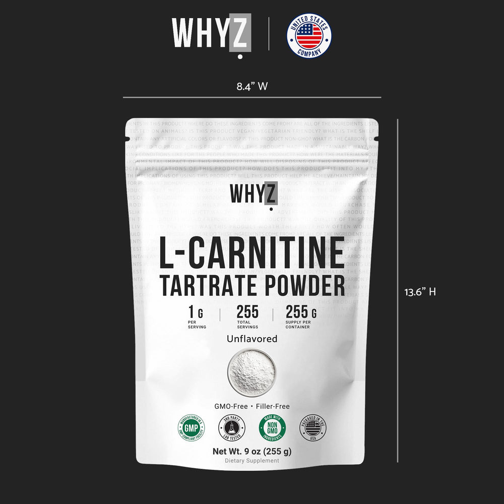 Stir WHYZ L-Carnitine Tartrate powder into a beverage for versatility.