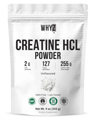 WHYZ Pure Creatine HCl powder packaging for a clean daily supplement.