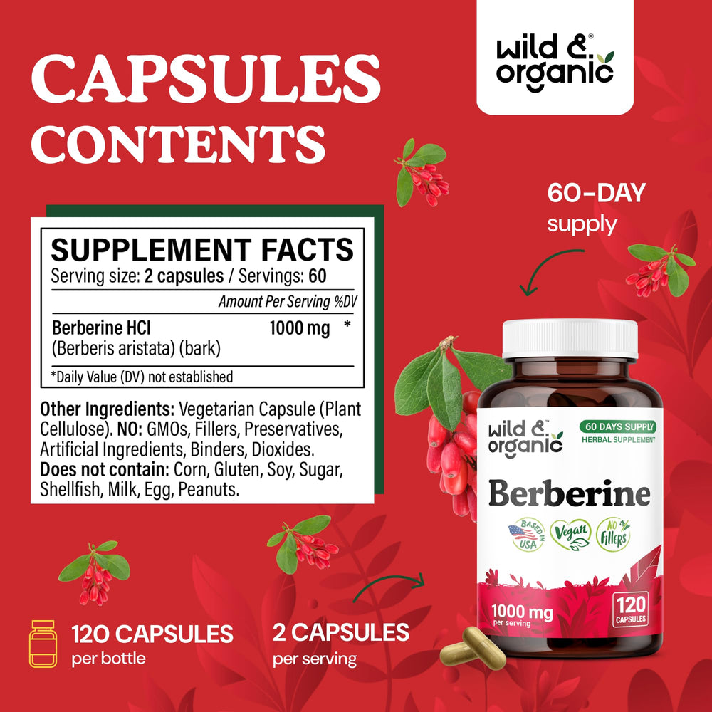 Wild & Organic berberine HCl powder image illustrating robust botanical ingredient
