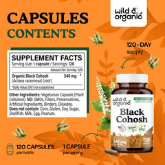 Wild & Organic label detail emphasizes natural vegan formula and no artificial additives.