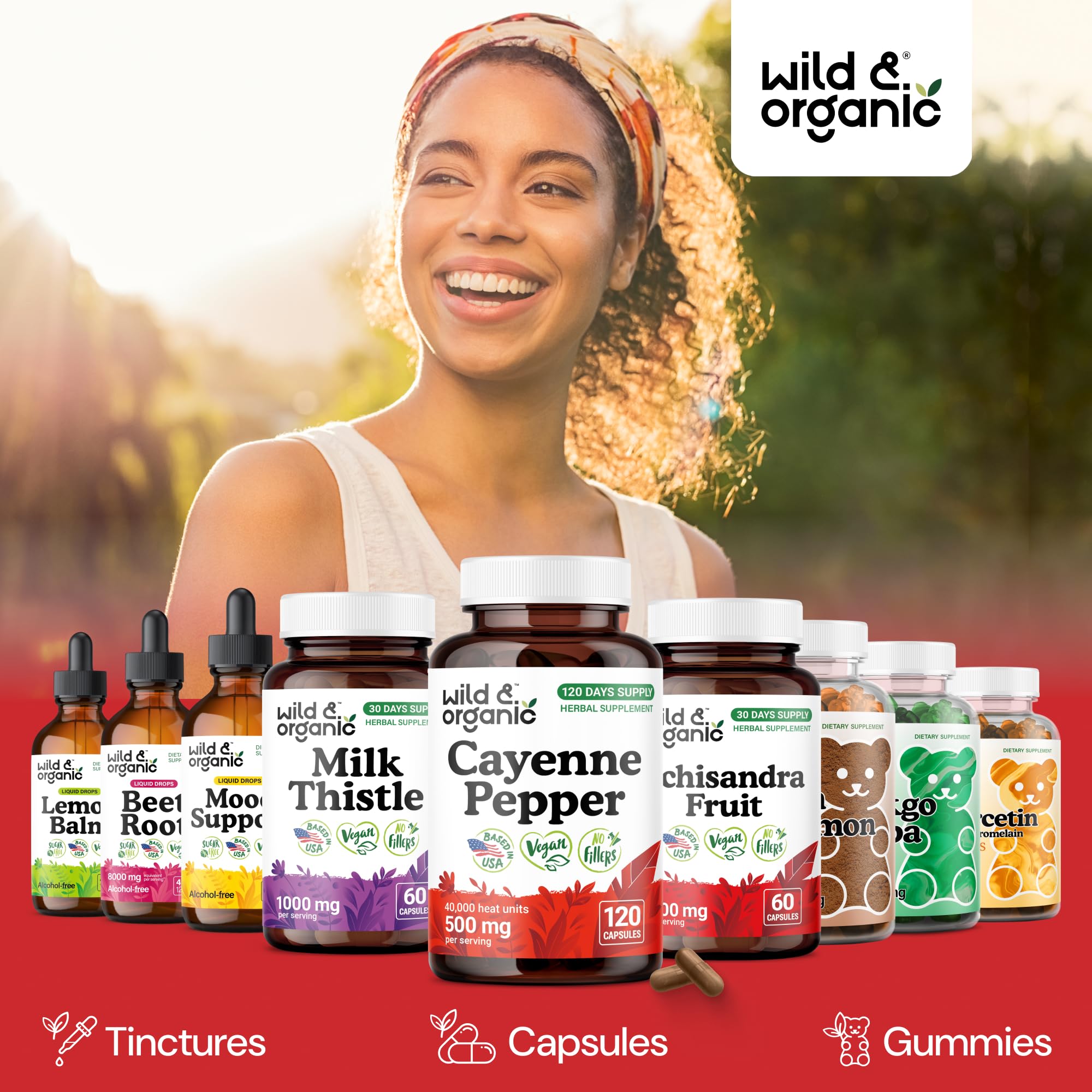 Wild & Organic Cayenne Capsules vegan-friendly packaging supports eco-conscious shoppers.