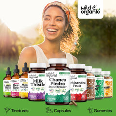 Wild & Organic 60-day supply bottle emphasizes long-term plant-based use.