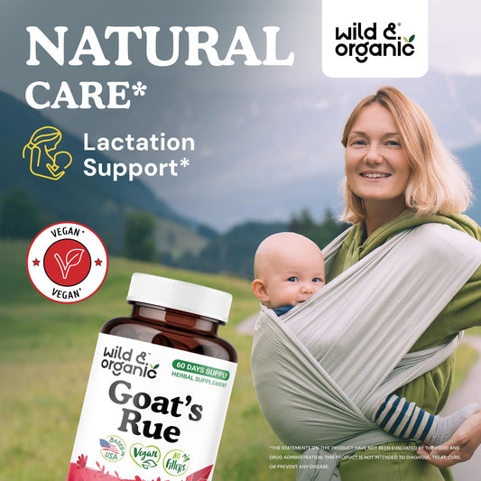 Goats Rue capsules label highlights vegan non GMO formula for moms
