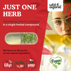 Powder inside capsule hints at rich herbal content