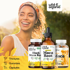 Wild & Organic maca dropper dispensing showing convenient use