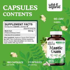 Close-up of Wild & Organic capsules showing 1000 mg per serving