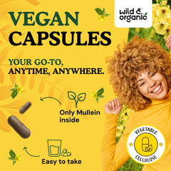 Wild & Organic Mullein Capsules 4:1 extract visual emphasis