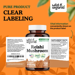 Eco-friendly packaging image for Wild & Organic Reishi capsules signals responsible sourcing and care.