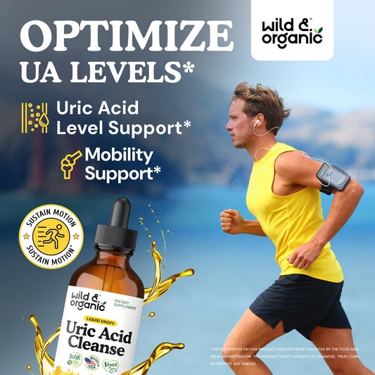 Dropper pour of Wild & Organic Uric Acid Cleanse enables easy, alcohol-free dosing