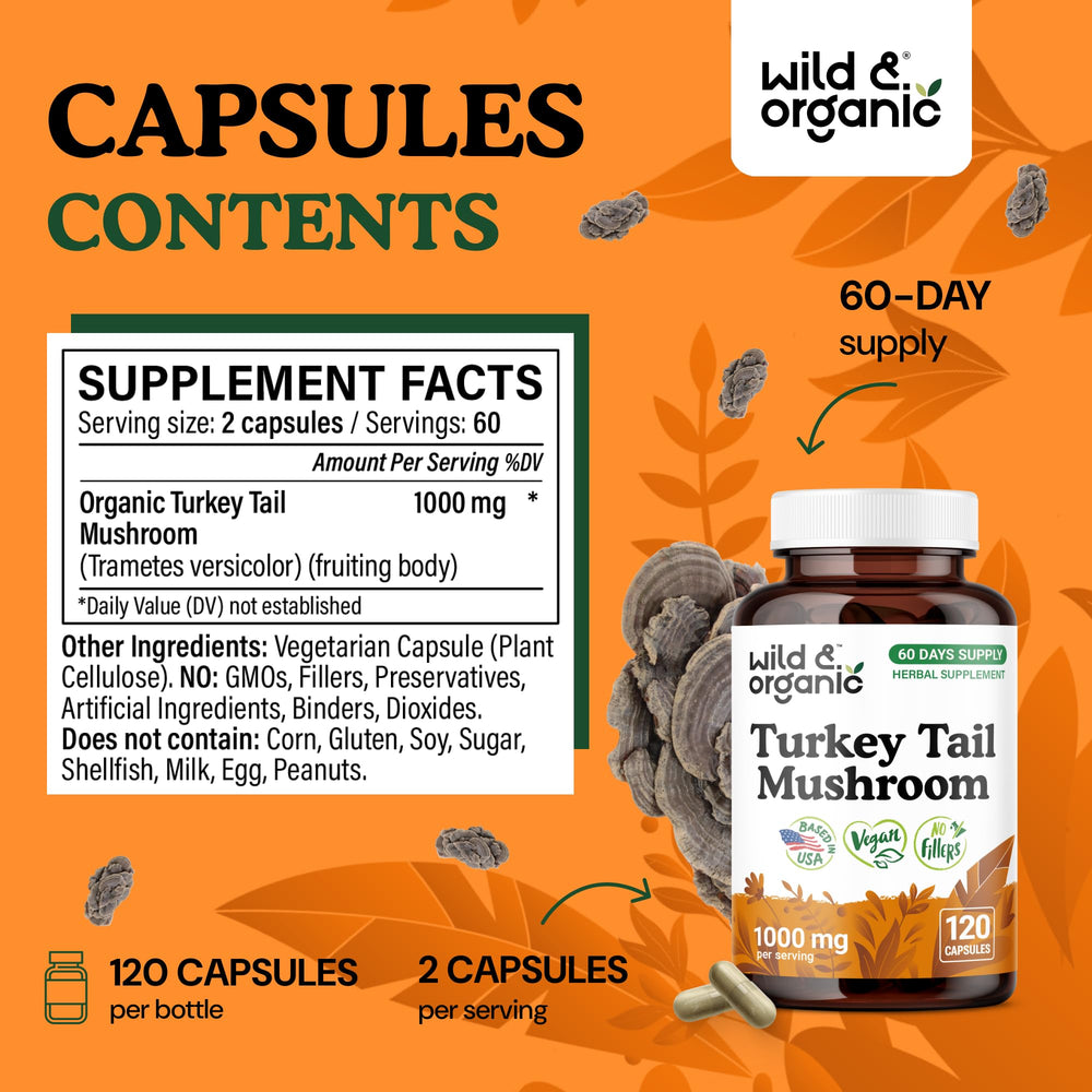 Wild and Organic label shows vegan, non-GMO formula for clean intake.