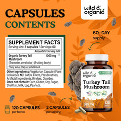 Wild and Organic label shows vegan, non-GMO formula for clean intake.