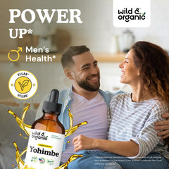 Closeup of dropper pouring Wild & Organic Yohimbe Drops for even dosing