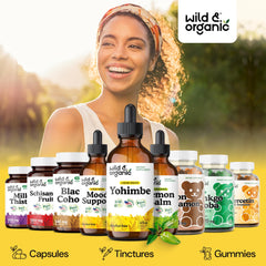 Ingredients list for Wild & Organic Yohimbe Drops with yohimbe extract per serving