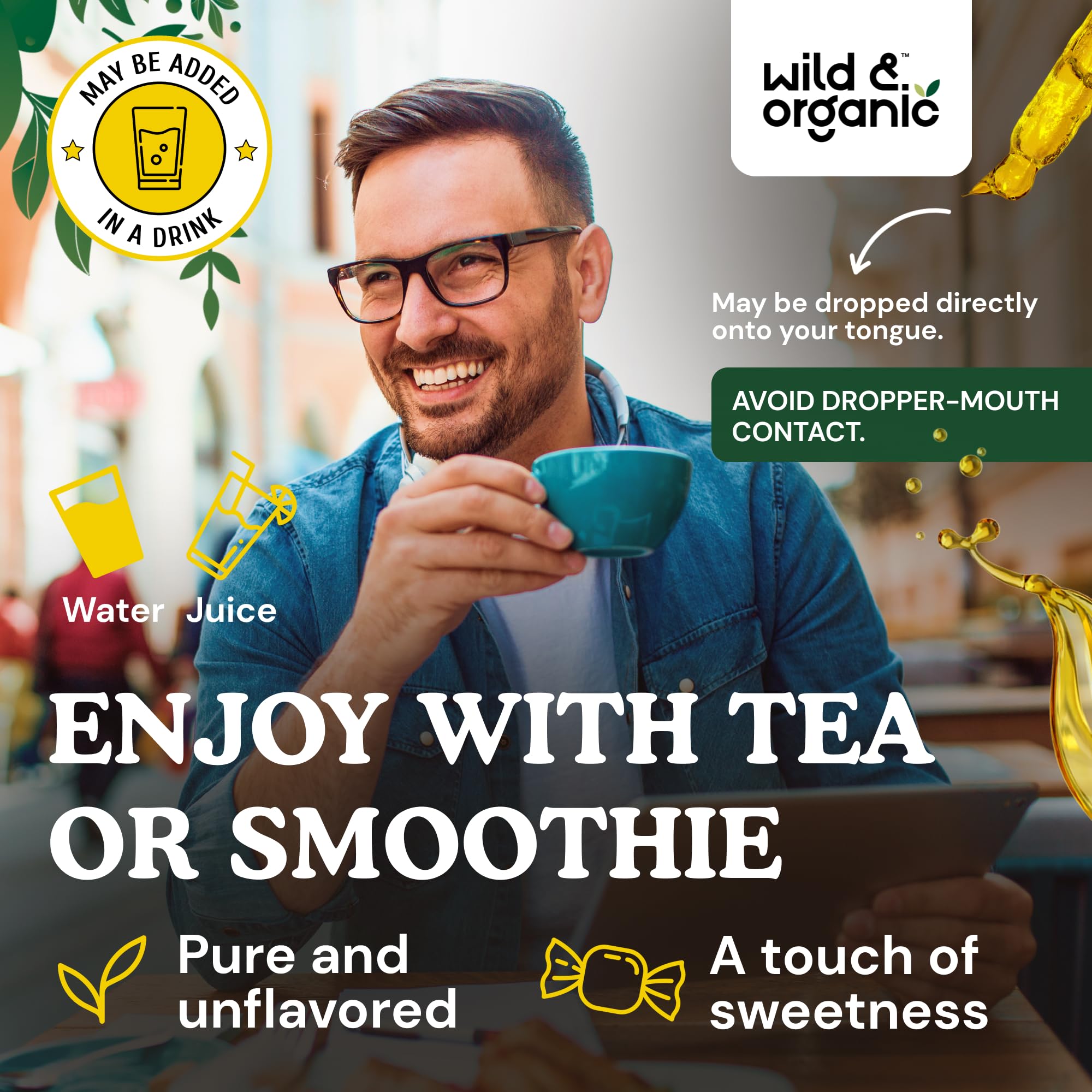 Natural sweetness in Wild & Organic Yohimbe Drops with no added sugar