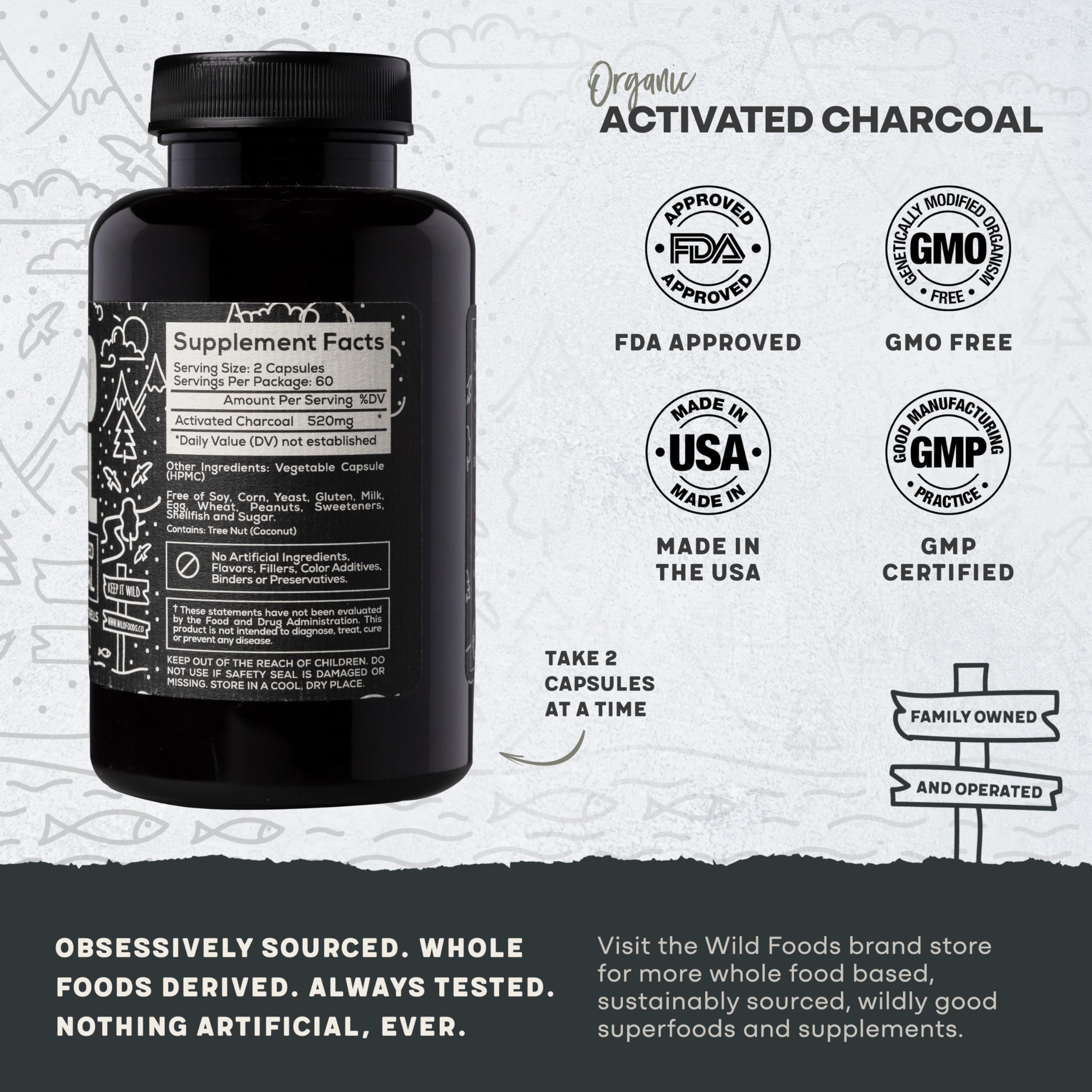 Wild Foods Activated Charcoal used in a home face mask for at-home skin care
