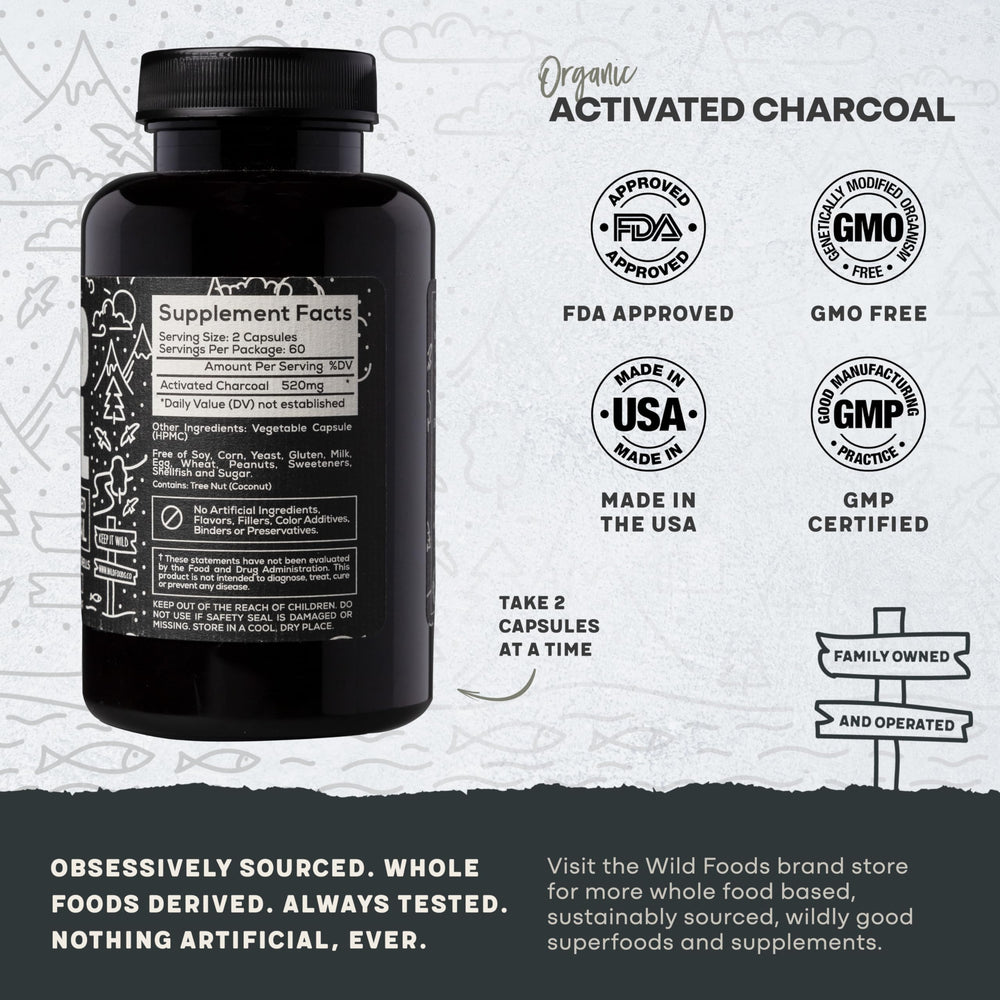 Wild Foods Activated Charcoal used in a home face mask for at-home skin care
