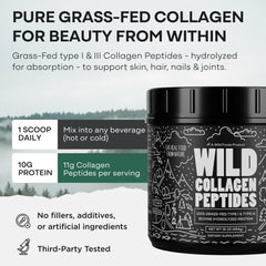 Wild Foods Collagen Peptides Powder stirring into cold beverage without changing taste or texture.