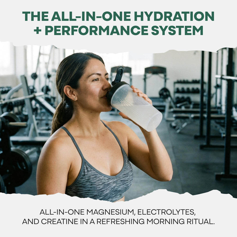 Wild Foods Creatine + Electrolytes lemon-lime pre-workout setup for a quick hydration boost.