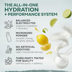 Wild Foods Creatine + Electrolytes lemon-lime scoop highlights measured 2.5 g creatine per serving.