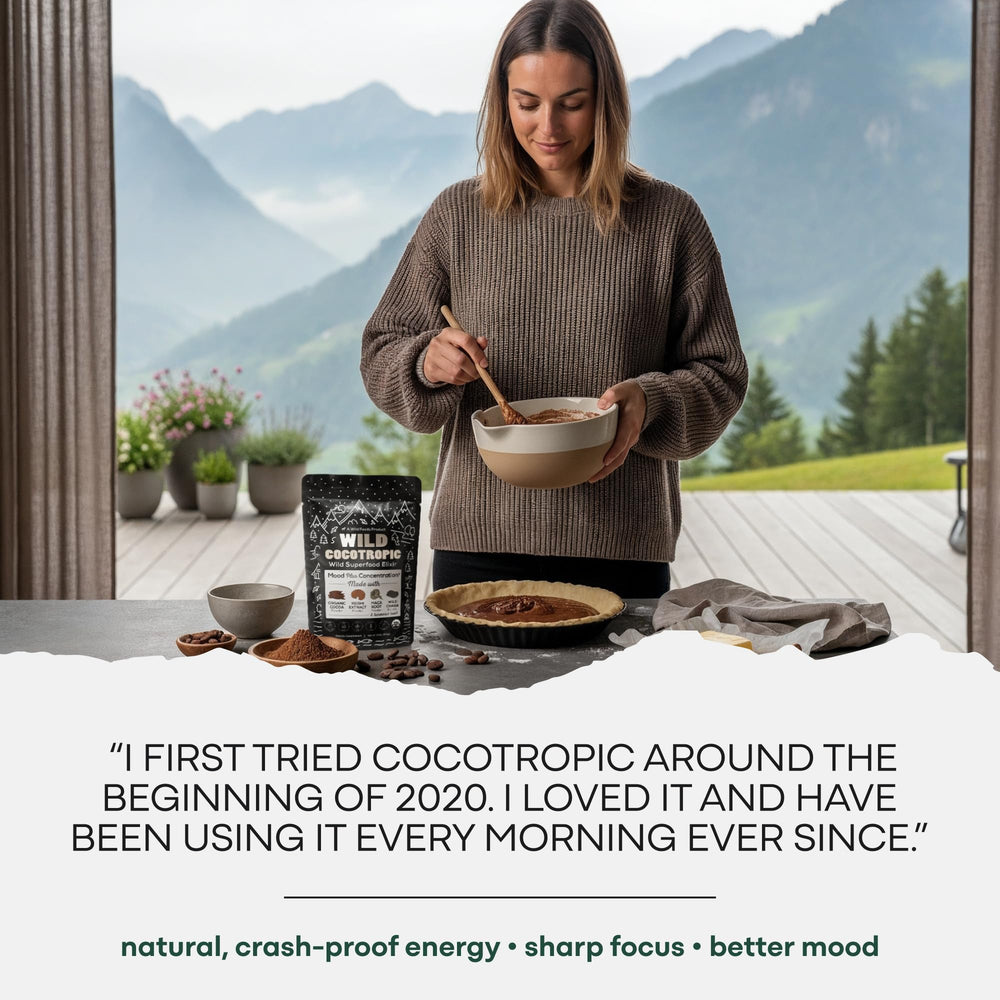Wild Foods hot cocoa mix in classic jar ready for mornings.