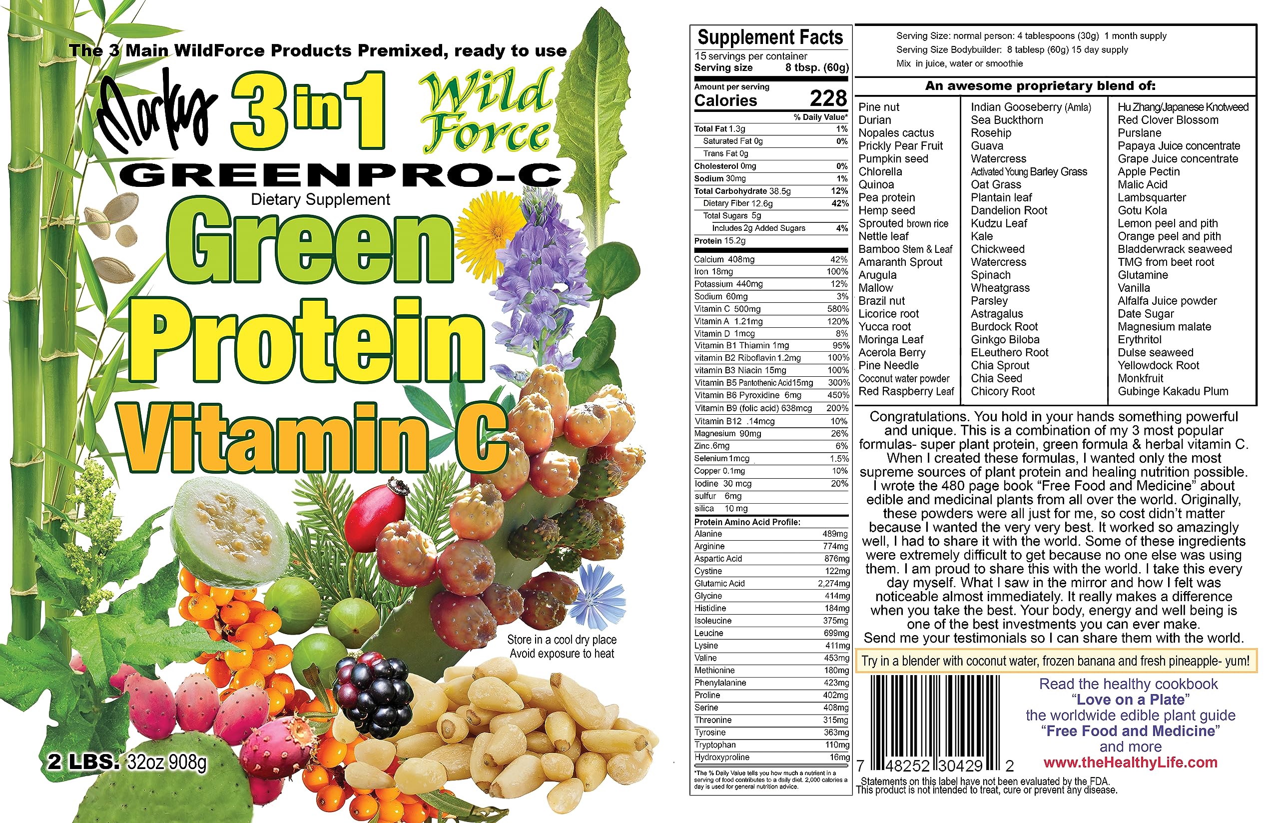 Wild Force GreenPro-C ingredients displayed in a bowl for vibrant greens.