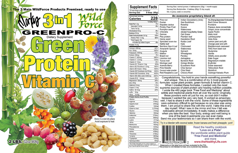 Wild Force GreenPro-C ingredients displayed in a bowl for vibrant greens.