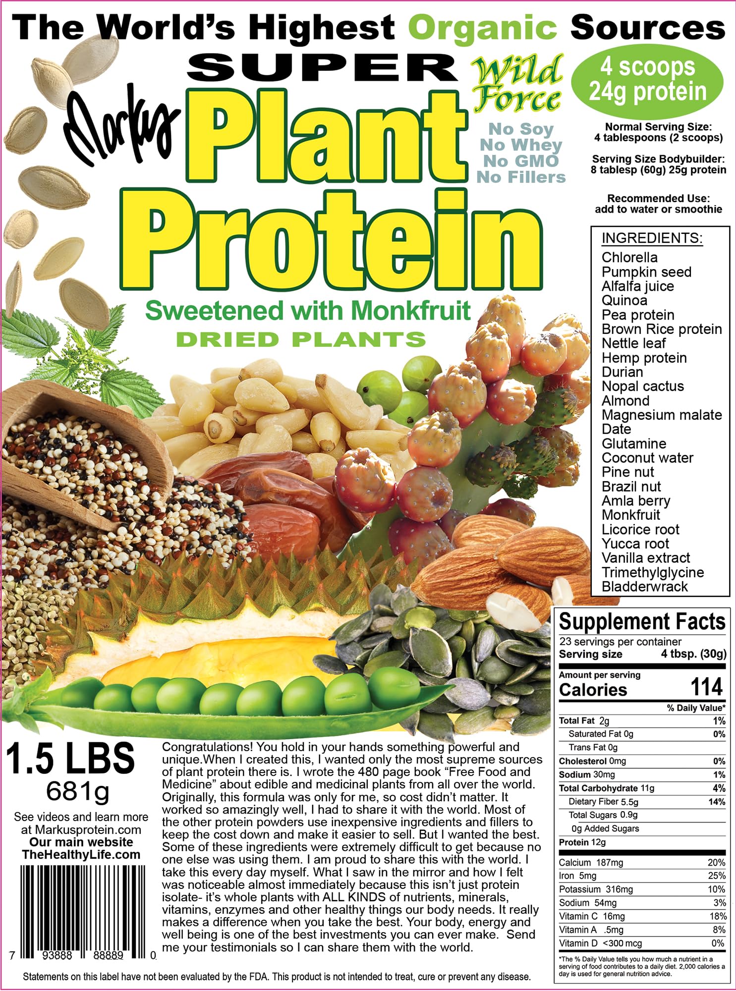 Wild Force Super Plant Protein with prickly pear cactus for a smooth digestive-friendly shake.