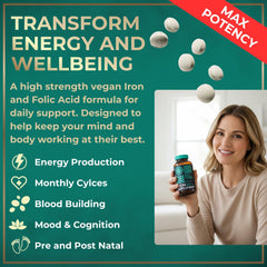 Wild Fuel iron pills close-up highlights tablet texture for easy daily use.