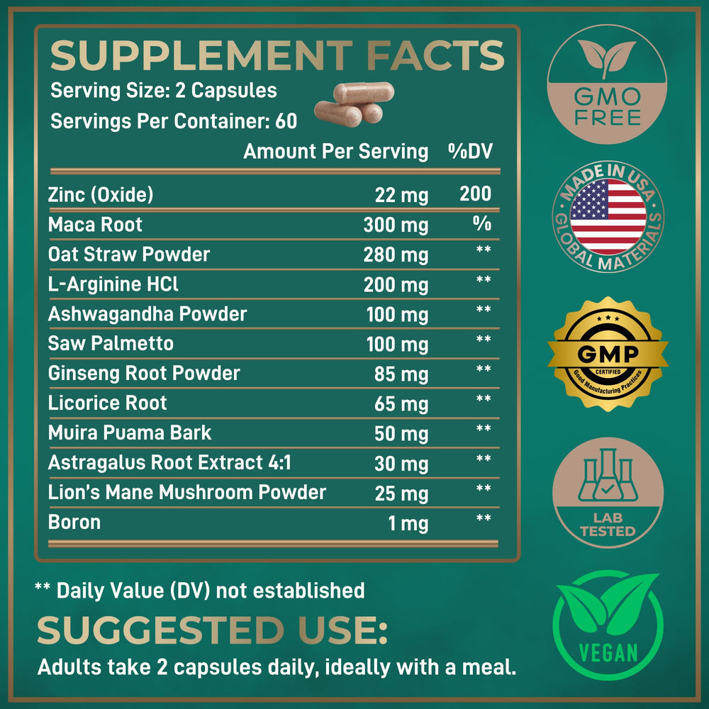 Wild Fuel zinc capsules delivering essential minerals for overall fertility support.