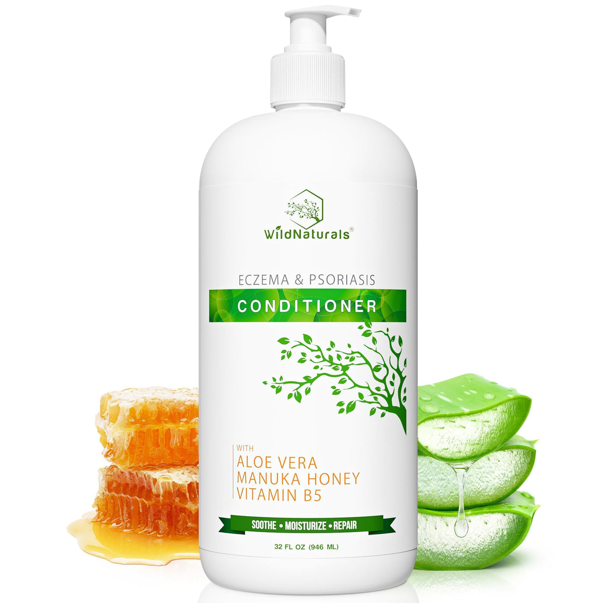 Wild Naturals deep-conditioning bottle pour for intense moisture on the scalp