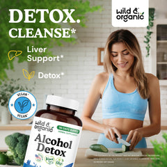 Wild & Organic capsules on display emphasizing non-GMO and filler-free ingredients.