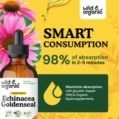 Wild & Organic amber bottle with ingredients panel hints at plant-based, sugar-free sweetness.
