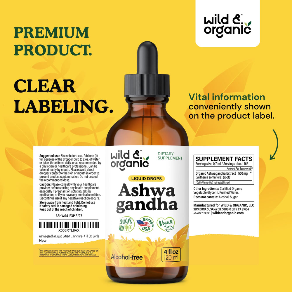 Wild & Organic Ashwagandha Drops tea-time routine for calm focus.