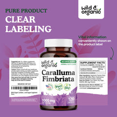Wild & Organic Caralluma Fimbriata capsules easy-open cap on bottle.