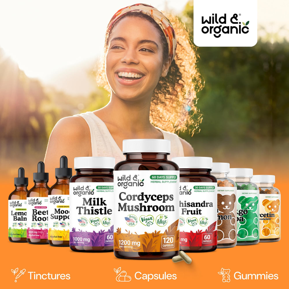 Wild & Organic vegan ingredients label reinforces plant-based formula.